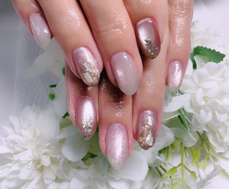 Cenbless　成増フェイシャル＆ネイルサロン　入学式に♪上品ピンクシャンパンネイル