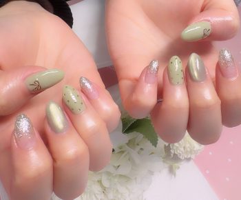 成増徒歩3分のフェイシャルエステ・ネイルサロン ビューティスタジオCenbless（センブレス）　抹茶ミルクカラー♪春の人気デザインネイル