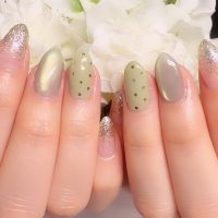 成増徒歩3分のフェイシャルエステ・ネイルサロン ビューティスタジオCenbless（センブレス）　抹茶ミルクカラー♪春の人気デザインネイル