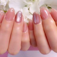 成増徒歩3分のフェイシャルエステ・ネイルサロン ビューティスタジオCenbless（センブレス）　さりげない煌めき♪ベージュピンクの上品ワンカラーネイル