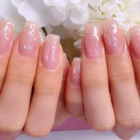 Cenbless　成増フェイシャル＆ネイルサロン　うるうる艶カラーにオーロラの煌めき☆清楚系ネイル