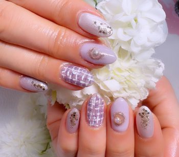 Cenbless　成増フェイシャル＆ネイルサロン　上品パープルで春フォーマル♪ツイードネイル