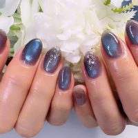 Cenbless　成増フェイシャル＆ネイルサロン　星空のような煌めき♪ブルーマグネットネイル