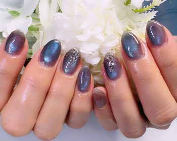Cenbless　成増フェイシャル＆ネイルサロン　星空のような煌めき♪ブルーマグネットネイル