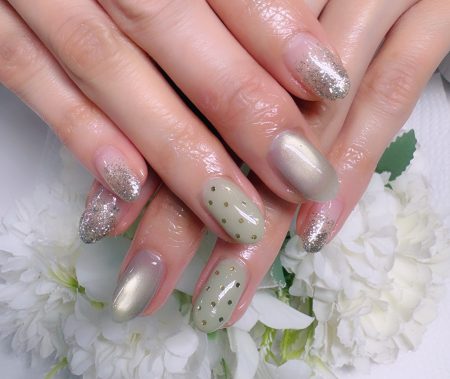 Cenbless　成増フェイシャル＆ネイルサロン　大人気の定額ネイルデザイン！春に映える爽やかグリーンの上品ネイル