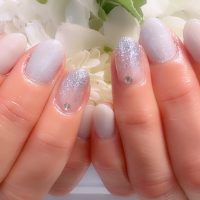 Cenbless 成増フェイシャル&ネイルサロン 春の上品グレー系シンプルネイル♪
