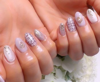 Cenbless　成増フェイシャル＆ネイルサロン　上品パープルで春フォーマル♪ツイードネイル