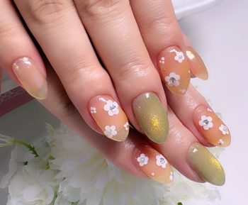 Cenbless　成増フェイシャル＆ネイルサロン　フレッシュカラーで気分一新♪オレンジ×グリーンの新緑ネイル