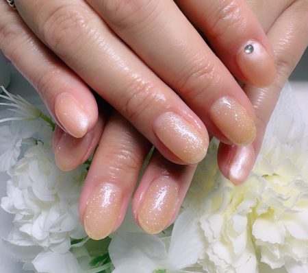 Cenbless　成増フェイシャル＆ネイルサロン　春の煌めきオレンジカラーネイル♪