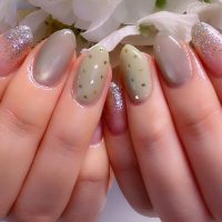 成増徒歩3分のフェイシャルエステ・ネイルサロン ビューティスタジオCenbless（センブレス）推しカラーで楽しむ♪グリーン上品ネイル