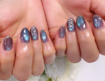 Cenbless　成増フェイシャル＆ネイルサロン　星空のような煌めき♪ブルーマグネットネイル