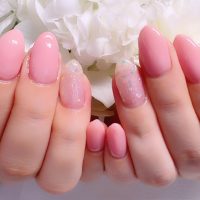 Cenbless　成増フェイシャル＆ネイルサロン　ミルキーピンクで春気分♪やわらかピンクネイル