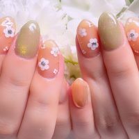 Cenbless　成増フェイシャル＆ネイルサロン　フレッシュカラーで気分一新♪オレンジ×グリーンの新緑ネイル