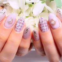 Cenbless　成増フェイシャル＆ネイルサロン　上品パープルで春フォーマル♪ツイードネイル