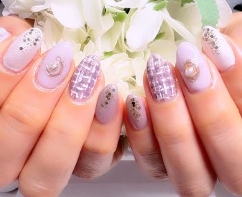 Cenbless　成増フェイシャル＆ネイルサロン　上品パープルで春フォーマル♪ツイードネイル