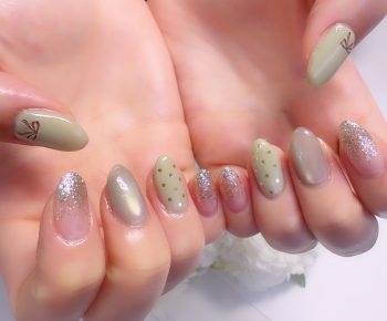 成増徒歩3分のフェイシャルエステ・ネイルサロン ビューティスタジオCenbless（センブレス）推しカラーで楽しむ♪グリーン上品ネイル