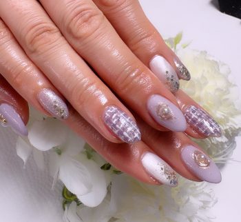 Cenbless　成増フェイシャル＆ネイルサロン　上品パープルで春フォーマル♪ツイードネイル