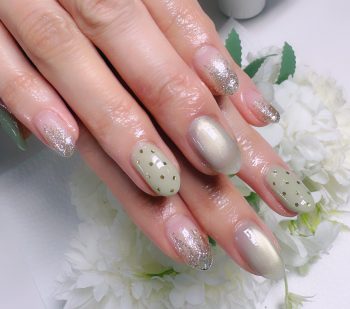 Cenbless　成増フェイシャル＆ネイルサロン　大人気の定額ネイルデザイン！春に映える爽やかグリーンの上品ネイル
