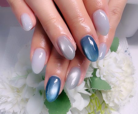 Cenbless　成増フェイシャル＆ネイルサロン　初の3色チャレンジ♪爽やかブルー系ネイル