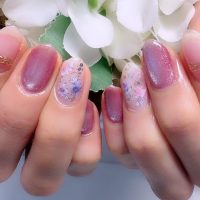 Cenbless　成増フェイシャル＆ネイルサロン　清楚にきらめく♪フラワーマグネットネイル
