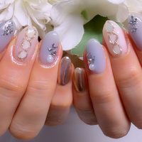 Cenbless　成増フェイシャル＆ネイルサロン　お誕生月を華やかに♪上品シェル×ミラーアートネイル