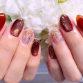 Cenbless　成増フェイシャル＆ネイルサロン　赤みブラウンで魅せる♪大人の高級感ネイル