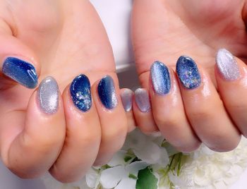 Cenbless　成増フェイシャル＆ネイルサロン　鮮やかブルーマグネットで気分一新♪縦グラデーションネイル