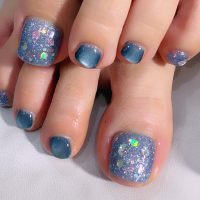成増徒歩3分のフェイシャルエステ・ネイルサロン ビューティスタジオCenbless（センブレス）　新色ブルー！微粒子マグネット×フラッシュネイル