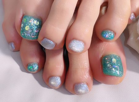 Cenbless　成増フェイシャル＆ネイルサロン　今年も夏準備♪アクアグリーンフットネイル