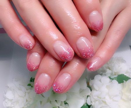Cenbless　成増フェイシャル＆ネイルサロン　上品きらめき♪ピンクラメグラデーション