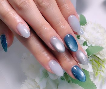 Cenbless　成増フェイシャル＆ネイルサロン　初の3色チャレンジ♪爽やかブルー系ネイル