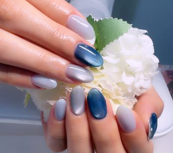 Cenbless　成増フェイシャル＆ネイルサロン　初の3色チャレンジ♪爽やかブルー系ネイル