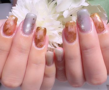 Cenbless　成増フェイシャル＆ネイルサロン　上品な煌めきに心惹かれる♪ブラウンニュアンスネイル