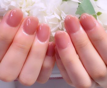 Cenbless　成増フェイシャル＆ネイルサロン　うる艶ローズオークル♪大人上品なワンカラーシアーネイル