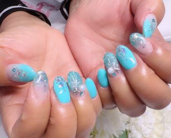 Cenbless　成増フェイシャル＆ネイルサロン　ターコイズブルーで夏満喫♪マーメイドネイル
