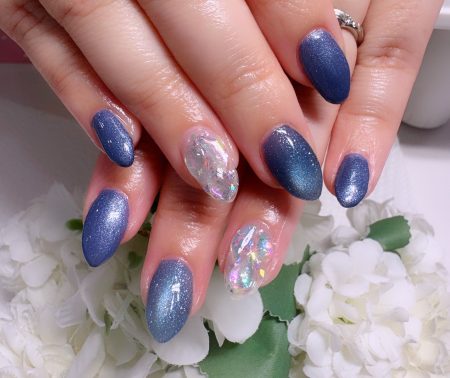 Cenbless　成増フェイシャル＆ネイルサロン　デニムブルーが美しい♪大人の寒色系ネイル