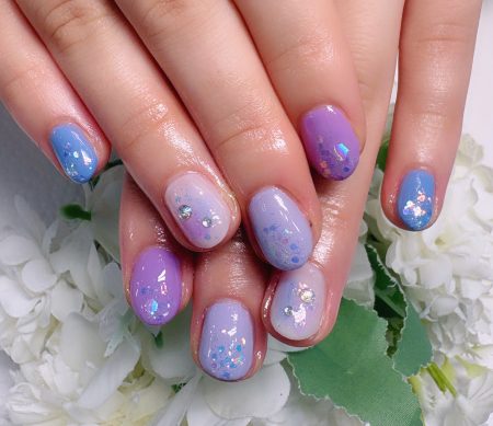 Cenbless　成増フェイシャル＆ネイルサロン　紫陽花カラーが美しい♪梅雨の上品ネイル