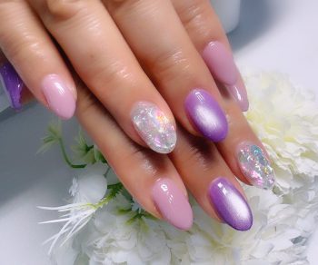 Cenbless　成増フェイシャル＆ネイルサロン　パープル×ピンクで上品に♪大人の梅雨ネイル