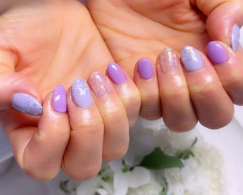 Cenbless　成増フェイシャル＆ネイルサロン　気分を上げる♪パープル系梅雨ネイル