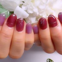 Cenbless　成増フェイシャル＆ネイルサロン　繊細な煌めきが美しい♪上品パープルネイル