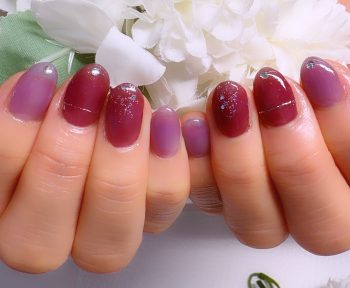 Cenbless　成増フェイシャル＆ネイルサロン　繊細な煌めきが美しい♪上品パープルネイル