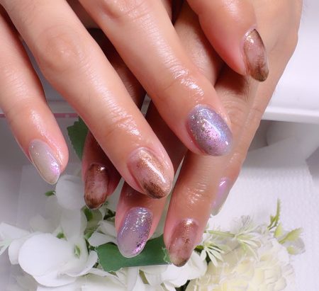 Cenbless　成増フェイシャル＆ネイルサロン　紫陽花カラーに心惹かれて♪梅雨の上品ネイル