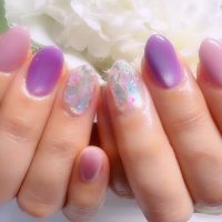 Cenbless 成増フェイシャル&ネイルサロン パープル×ピンクで上品に♪大人の梅雨ネイル