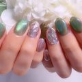 Cenbless　成増フェイシャル＆ネイルサロン　推しカラーで気分最高潮♪グリーンの煌めきネイル