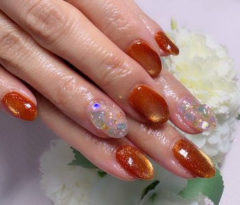 成増徒歩3分のフェイシャルエステ・ネイルサロン ビューティスタジオCenbless（センブレス）　コッパーオレンジが主役♪自分らしく楽しむ夏ネイル