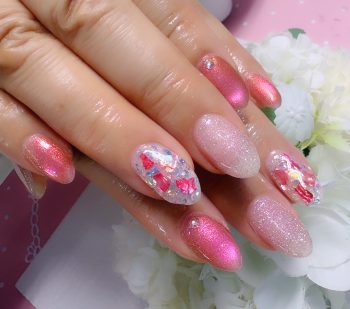 Cenbless　成増フェイシャル＆ネイルサロン　華やかなピンクで夏を満喫♪人気デザインをトロピカルカラーにアレンジ