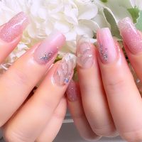 Cenbless　成増フェイシャル＆ネイルサロン　ピンク系夏アレンジ♪フラッシュ×貝モチーフのニュアンスネイル
