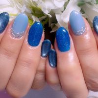 Cenbless　成増フェイシャル＆ネイルサロン　ブルーで楽しむ夏ネイル♪爽やかな煌めきが映える定額デザイン