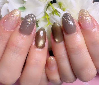 Cenbless　成増フェイシャル＆ネイルサロン　シックなカーキブラウンで楽しむ大人の晩夏ネイル