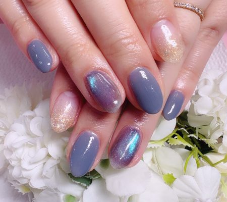 Cenbless　成増フェイシャル＆ネイルサロン　深海のような煌めき♪ブルーで楽しむ晩夏ネイル